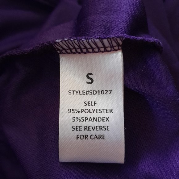 NWT Bridge Violet Velvet Open Back Tie Long Sleeve Zip Dolman Sleeve Party Dress - Picture 14 of 14